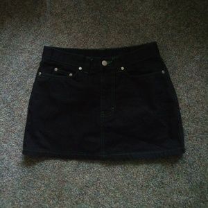 Black denim jean skirt